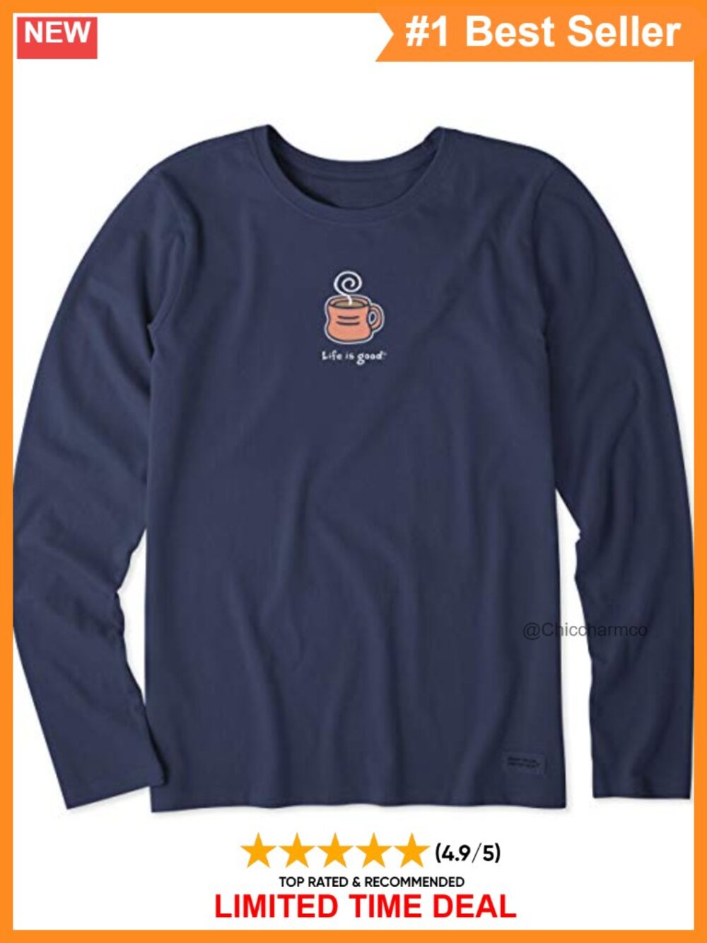Long Sleeve Cotton Graphic Tee Crusher Classic Fit Crewneck Casual